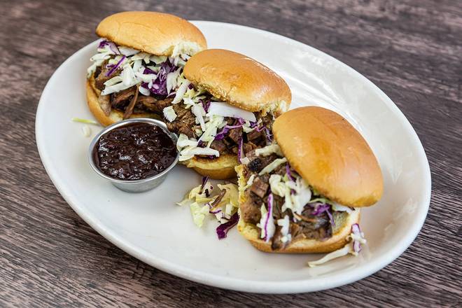 Order BBQ Brisket Sliders food online from Wood Ranch BBQ & Grill store, Rancho Santa Margarita on bringmethat.com