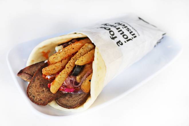 Order Gyro Wrap with Fries food online from Zuuk Mediterranean Kitchen store, Miami on bringmethat.com