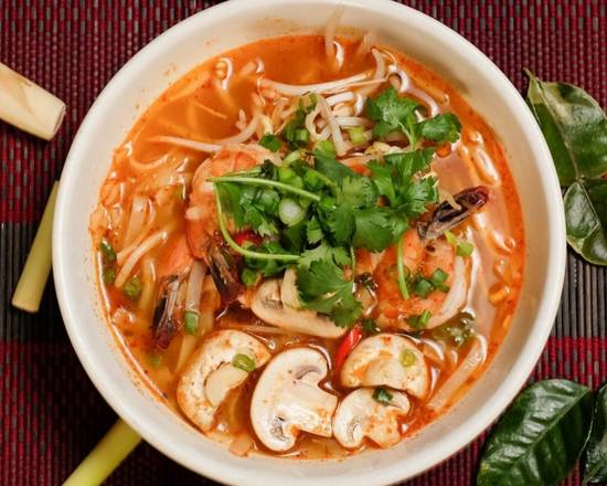 Order Noodle Tom Yum Soup food online from Red basil thai kitchen store, Long Island City on bringmethat.com