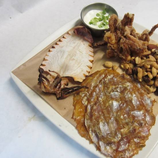 Order Squid Jerky, File Fish Jerky, Deep Fried Squid legs with Mixed Nuts food online from Kitchen Sooda store, Los Angeles on bringmethat.com