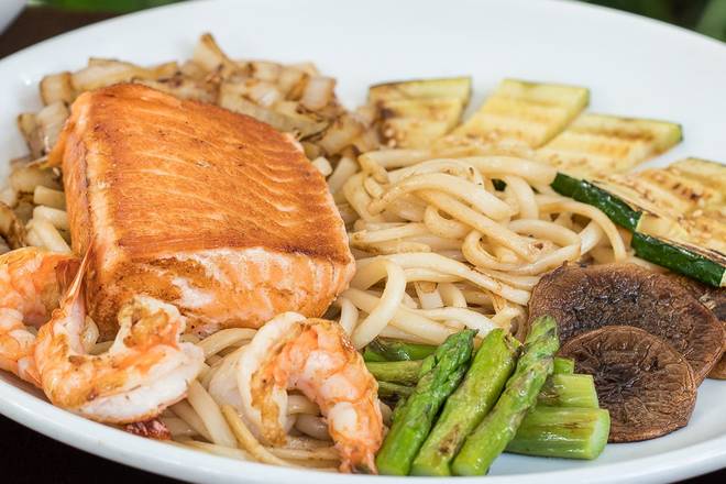 Order HIBACHI SALMON WITH AVOCADO TARTAR SAUCE food online from Benihana Miami store, Coral Gables on bringmethat.com
