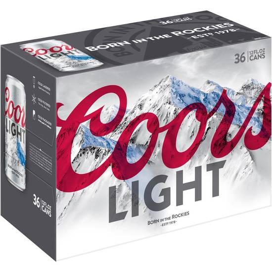 Order COORS LIGHT 36-12OZ CANS food online from Rocky Liquor store, Claremont on bringmethat.com