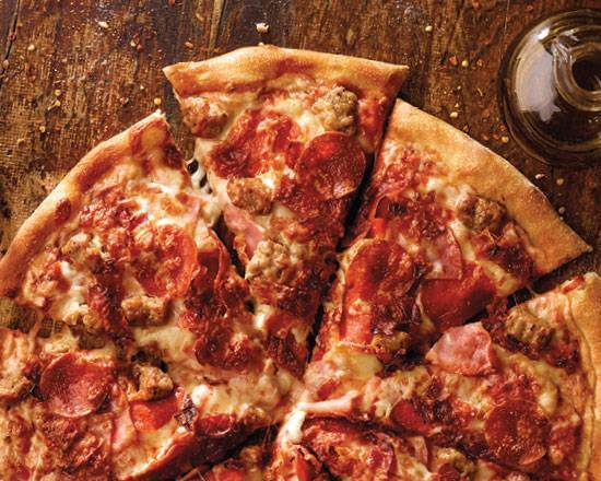 Order Crispy Thin Crust All Meat Pizza food online from Marco's Pizza store, Fulshear on bringmethat.com