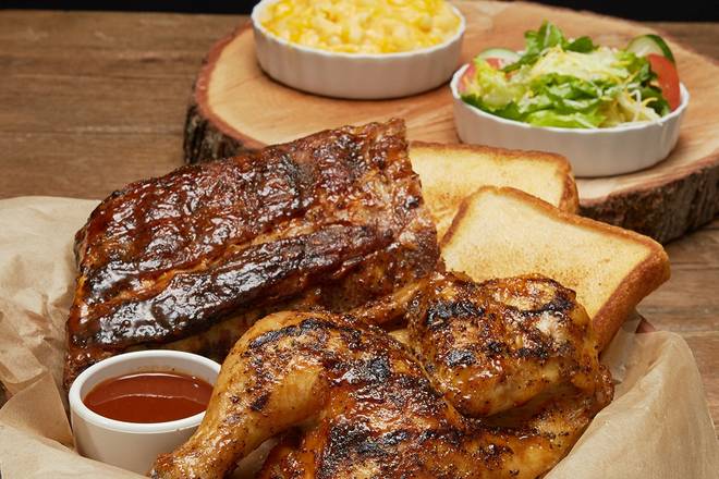 Order RIB & CHICKEN PLATE food online from Shane's Rib Shack store, Brunswick on bringmethat.com