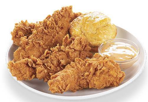 Order 2 Pieces Cajun Tenders and Biscuit food online from Krispy Krunchy Chicken store, San Diego on bringmethat.com