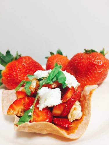 Order Strawberry Goat Cheese Bruchetton food online from Wonton Jon's store, Omaha on bringmethat.com