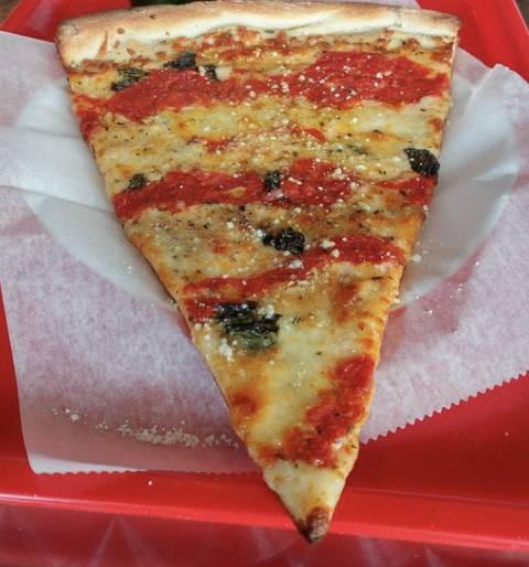 Order The Queen Margarita Slice food online from Biggie's Pizza store, Jacksonville Beach on bringmethat.com
