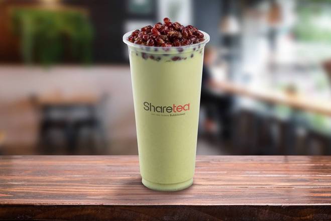 Order Matcha Red Bean Milk Tea food online from Sharetea store, Fountain Valley on bringmethat.com