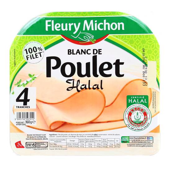 Blanc poulet halal 4 tranches 160 gr