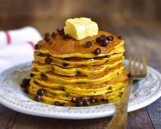 Order Chocolate Chip Buttermilk Pancakes (3 pcs) food online from The Pancake Snob store, New York on bringmethat.com