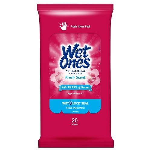 Order Wet Ones Antibacterial Hand Wipes Travel Pack Fresh - 20.0 ea food online from Walgreens store, Chino on bringmethat.com