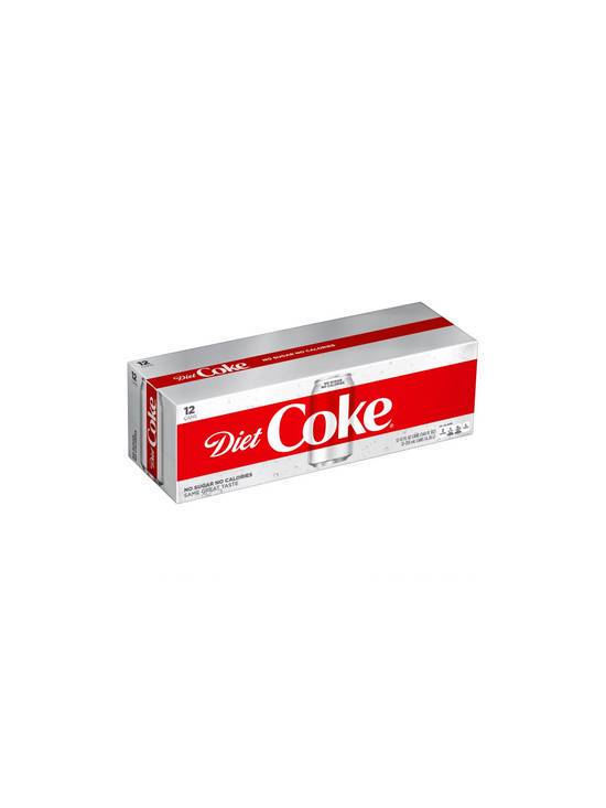 Order Coke Diet Fridge Pack 12 Pack/12 OZ Cans food online from Chevron Extramile store, W Sacramento on bringmethat.com