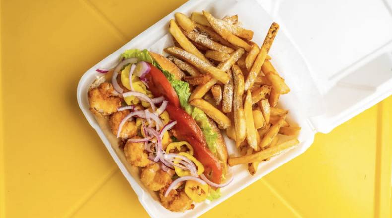 Order Shrimp Sandwich food online from J Lemon Pepper Fish & Chicken store, Jacksonville on bringmethat.com