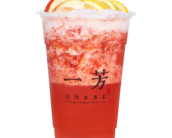 Order Strawberry Fruit Tea 草莓水果茶 (L) food online from Yi Fang Taiwan Fruit Tea store, Berkeley on bringmethat.com