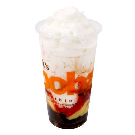 Order Frosty Milk with Strawberry, Pudding, and Honey Boba food online from Boba Time store, Los Angeles on bringmethat.com