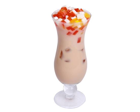 Order Rainbow Jelly Milk Tea（16oz） 椰果奶茶 food online from Tom's 2 Kitchen store, Hicksville on bringmethat.com