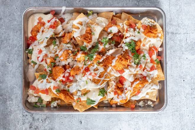 Order Buffalo Chicken Nachos food online from Tin Lizzys Cantina store, Atlanta on bringmethat.com