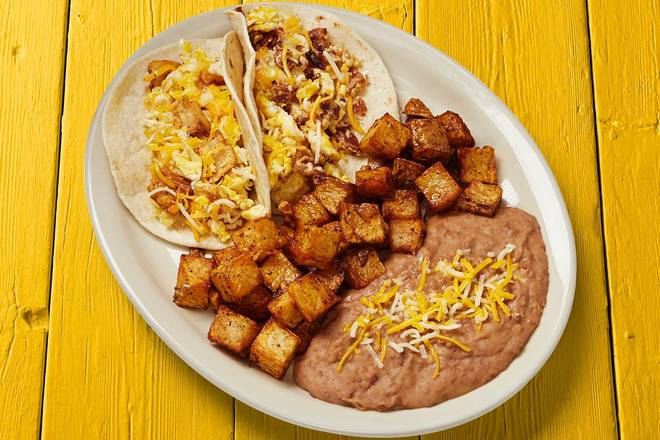 Order Breakfast Taco Plate food online from Fuzzy's Taco Shop store, Beaumont on bringmethat.com