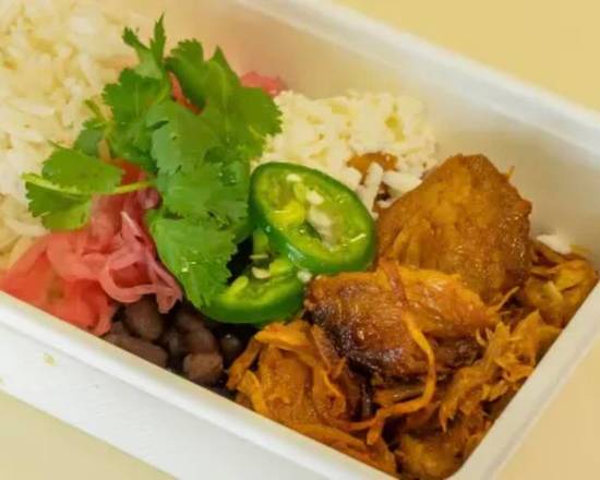 Order CARNITAS BOWL  food online from Lito's Kitchen store, Garland on bringmethat.com