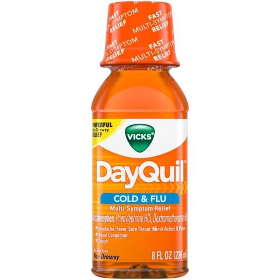 Order DayQuil Cold & Flu (8 Oz) food online from Santa Monica Liquor store, Santa Monica on bringmethat.com