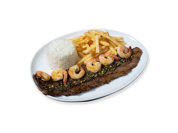 Order Grill New York Steak & Shrimp food online from La Brasa store, Miami-Dade County on bringmethat.com