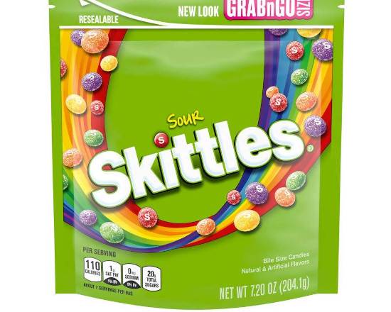 Order Skittles Sours Grab N Go, 7.2-Ounce Bag food online from Trumbull Super Stop store, Trumbull on bringmethat.com