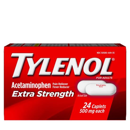 Order Tylenol  Extra Strength (24 Caplets) food online from Santa Monica Liquor store, Santa Monica on bringmethat.com