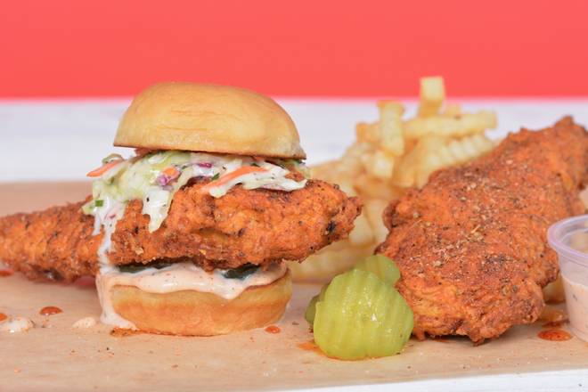 Order Nash’s 1 Sandwich + 1 Tender Combo food online from Nash's Hot Chicken store, Nashville on bringmethat.com