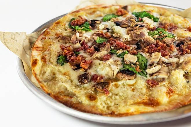Order Alfredo Bacon Chicken “ABC” Pizza food online from Pieology Pizzeria store, Franklin on bringmethat.com