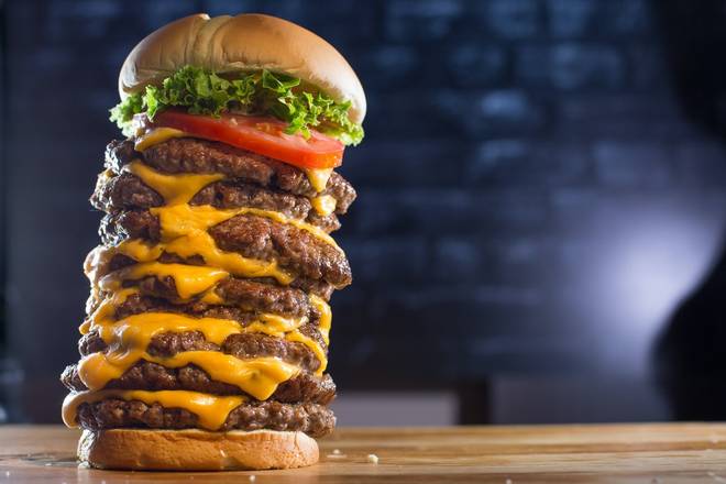 Order THE NINE PATTY BURGER food online from Wayback Burgers store, Old Saybrook on bringmethat.com