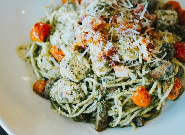 Order Basil Chicken Pasta food online from Fred's Hickory Inn store, Bentonville on bringmethat.com