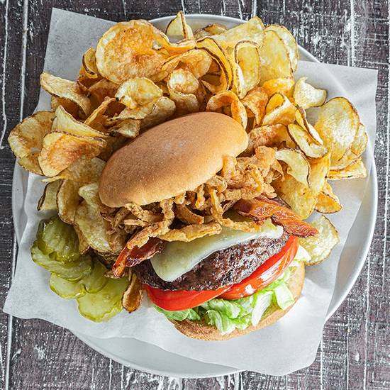 Order The Blackjack Burger food online from Buffalos Cafe store, Dacula on bringmethat.com