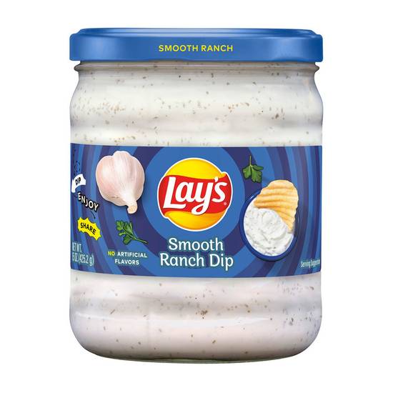Order Lay's Smooth Ranch Dip 15oz food online from Everyday Needs by Gopuff store, St. Petersburg on bringmethat.com