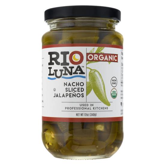 Order Rio Luna Organic Nacho Sliced Jalapenos 12oz food online from Everyday Needs by Gopuff store, Santa Rosa on bringmethat.com