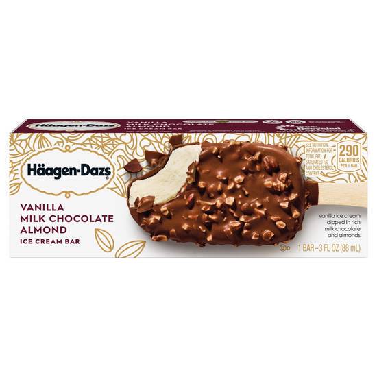 Order Häagen-Dazs Vanilla Milk Chocolate Almond Bar (3 oz) food online from Gilligan Retail store, Prescott on bringmethat.com