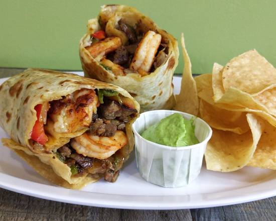 Order Surf n’ Turf Burrito food online from Benny's Tacos & Chicken Rotisserie - Culver City store, Los Angeles on bringmethat.com