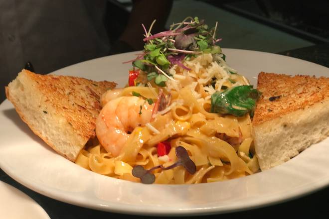 Order Prawn Pasta food online from Rosie McCanns Irish Pub & Restaurant store, San Jose on bringmethat.com