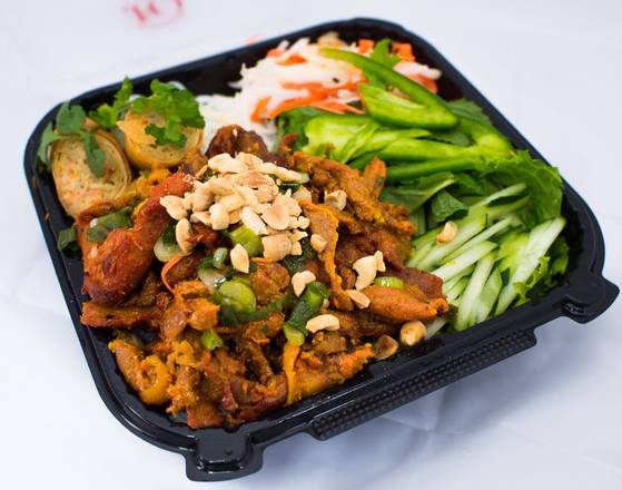 Order Vermicelli with Grilled Pork and Egg Rolls food online from J&Q Vietnamese Sandwiches store, Anaheim on bringmethat.com