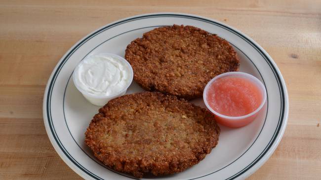 Order Potato Latkes food online from Brent Deli store, Westlake Village on bringmethat.com
