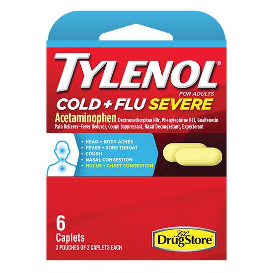 Order Tylenol Cold & Flu 6ct food online from Caseys Carry Out Pizza store, Sioux City on bringmethat.com