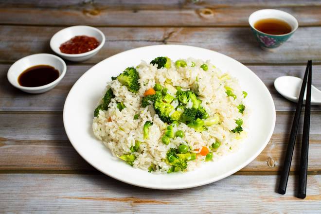 Order Green Vegetables Fried Rice food online from Enjoy Vegetarian Restaurant store, San Francisco on bringmethat.com
