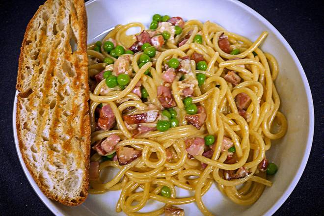 Order Southern Carbonara Bucatini food online from Founding Farmers Tysons store, Providence on bringmethat.com