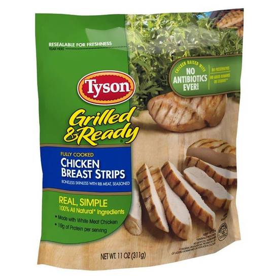 Order Tyson Grilled & Ready Frozen Chicken Breast Strips 11oz food online from Everyday Needs by Gopuff store, Santa Rosa on bringmethat.com