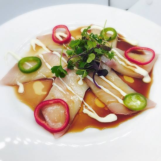 Order Yellowtail Sashimi Carpaccio food online from K-ZO Restaurant store, Culver City on bringmethat.com