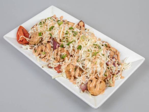 Order Tostones con Camarones Ahumados al Wok food online from Bocas Grill store, Miami on bringmethat.com
