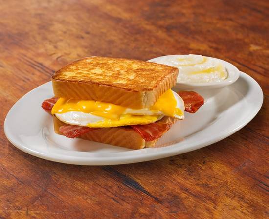 Order Bacon Egg and Cheese Melt with Grits food online from Huddle House store, Cleveland on bringmethat.com