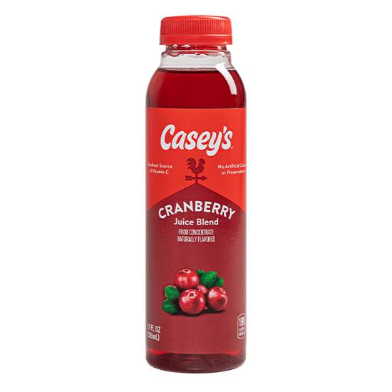 Order Casey's Cranberry Juice Blend 12oz food online from Caseys Carry Out Pizza store, Cedar Rapids on bringmethat.com