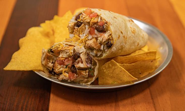 Order Chicken Burrito (Chips Included) food online from Xochimex Cantina Grill store, Miami on bringmethat.com