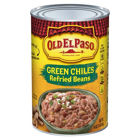 Order Old El Paso Green Chiles Refried Beans 16oz food online from Everyday Needs by Gopuff store, St. Petersburg on bringmethat.com