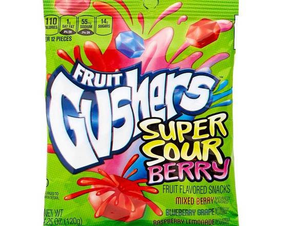 Order Gushers Super Sour Berry 4.25oz Bag food online from Trumbull Super Stop store, Trumbull on bringmethat.com
